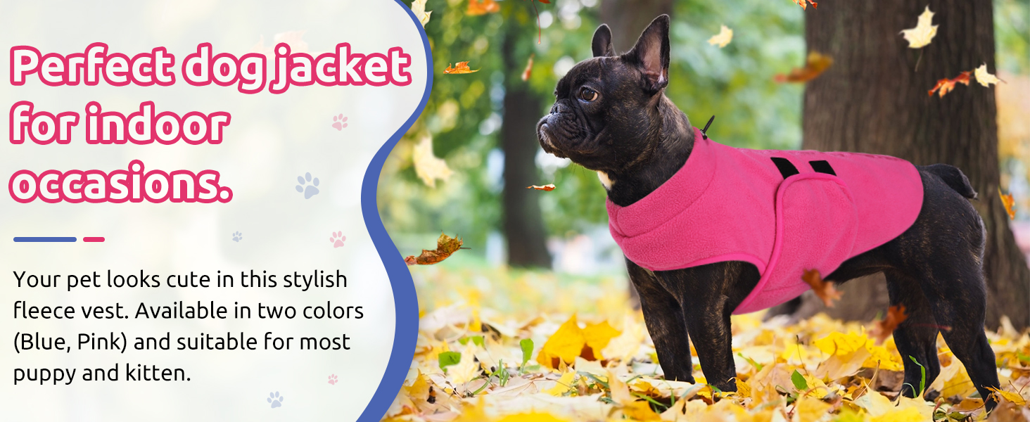 Теплий флісовий жилет для собак: рожевий, XS - жилет, сорочка для собак середніх та великих порід
