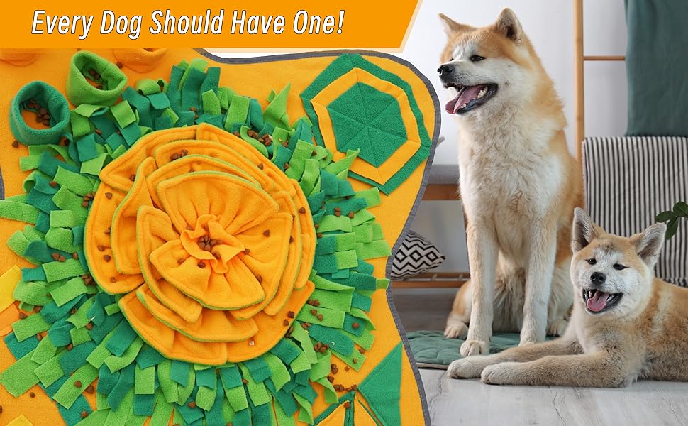 Килимок-нюхалка для собак HDOELGP, 70x70 см, оранжевий. Інтерактивна іграшка для собак, розвиває інстинкт пошуку їжі, легко миється. Підходить для малих та великих собак.