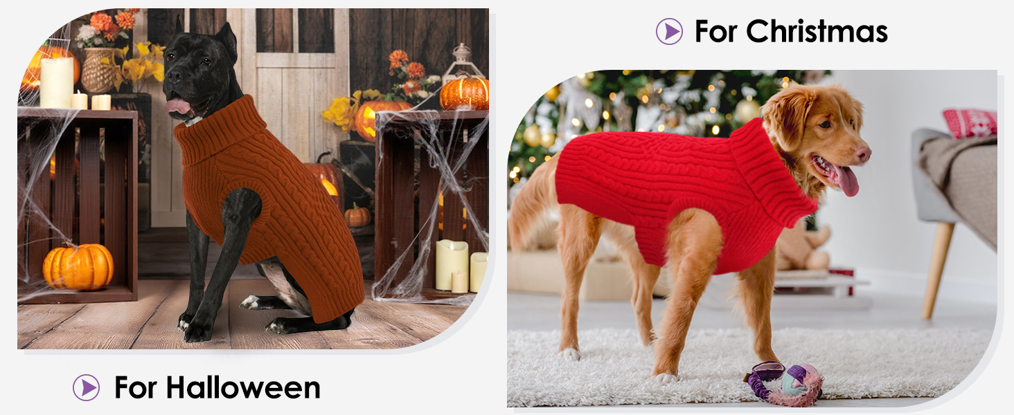 Пуловер для собак AOFITEE для маленьких порід, такса, мопс, мальтипу, з коміром-стійкою, теплий зимовий пуловер, червоний, розмір S