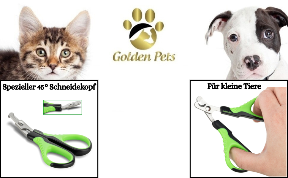 Ножиці для догляду за кігтями Golden Pets Profi Krallenschere – ідеально для собак, котів, кроликів та морських свинок + безкоштовний посібник з догляду