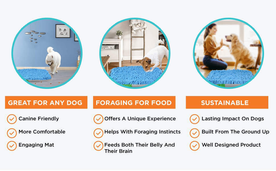 Килимок для собак-шукачів, інтелектуальна іграшка, блакитний, 43x53 см, миється, не ковзає