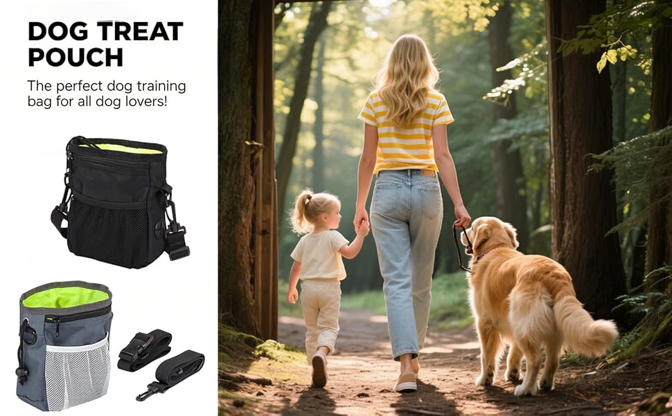 Сумка для ласощів для собак Hanwell з дозатором для прибирального інвентарю - водонепроникна, чорна