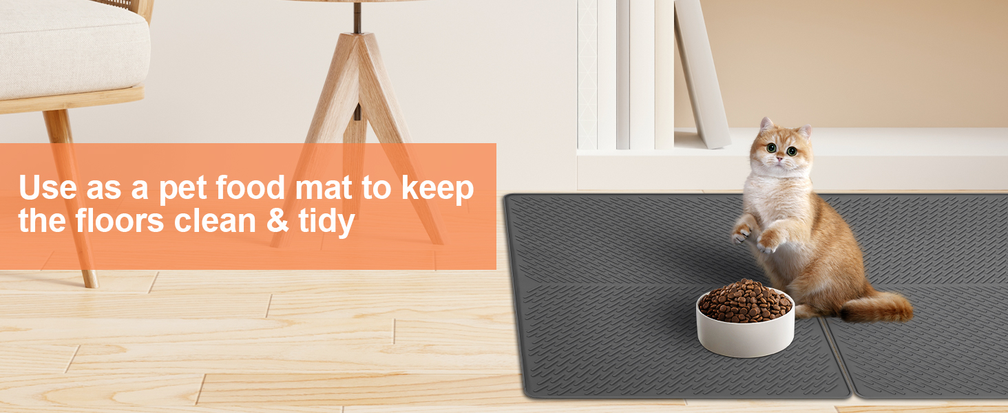 Килимок для котячого туалету Odoland, 2 шт., 71 x 51 см, сірий, силіконовий, вологостійкий