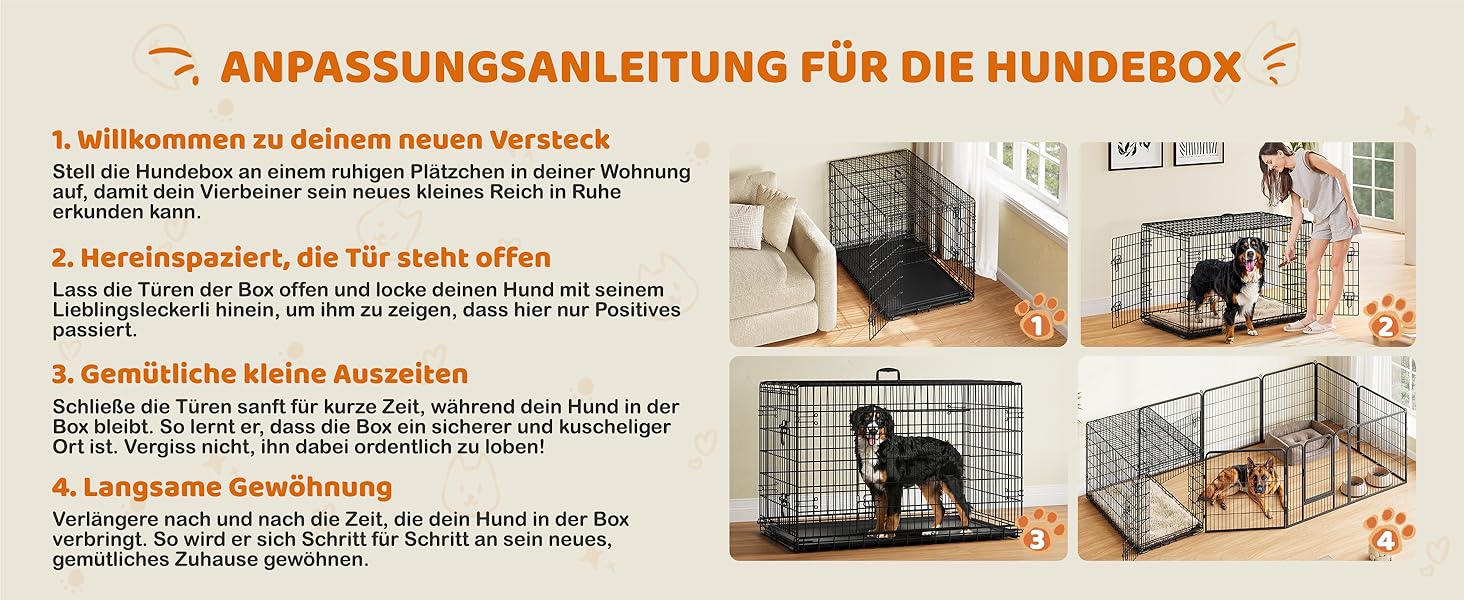 Клітка для собак Yaheetech 122x71x78 см, розкладна з перегородкою, 2 двері, чорна, для дому та транспортування