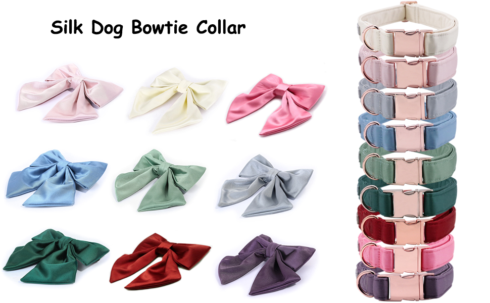 Нашийник для собак Lionet Paws з метеликом - зручний шовковий нашийник для маленьких собак, розмір 25-40 см. Білий комплект (1 шт.)