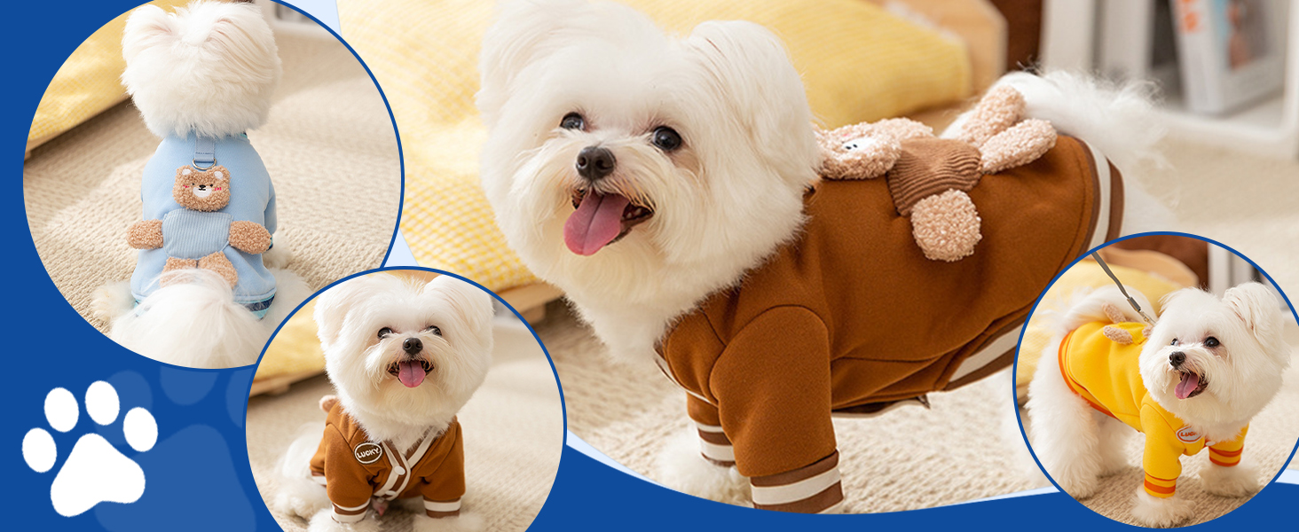 Теплий зимовий пуловер для собак Галатея з кільцем D, коричневий (M)