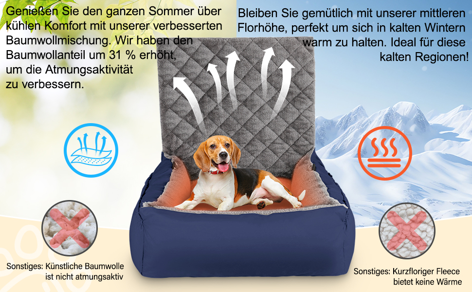 Автомобільний лежак для собак маленьких та середніх порід – м'який плюшевий лежак з кишенею для зберігання, стійкий до подряпин, для заднього та переднього сидіння, з ременем безпеки, блакитний, колір 03