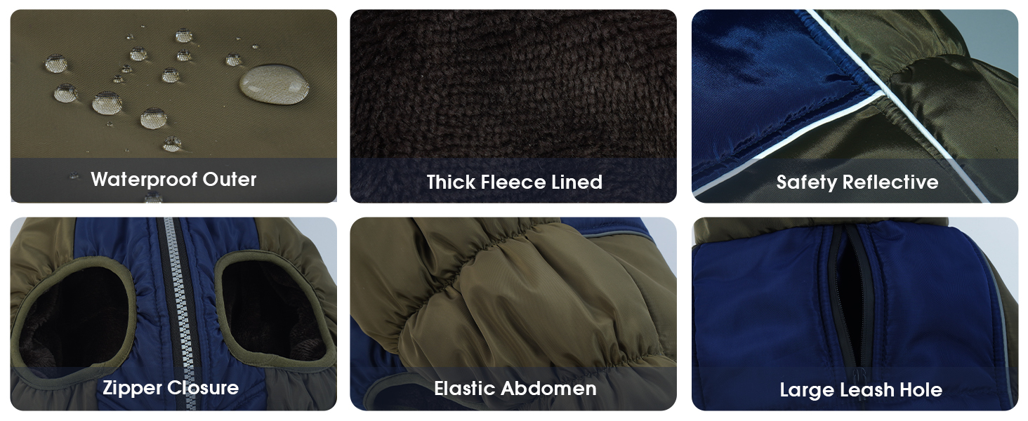 Зимові куртки та зимові пальта для собак IECOii, тепла зимова куртка для собак, пальта для собак, зимові пальта для собак, куртка-жилет для собак, теплий зимовий одяг для собак, водонепроникні куртки для собак, зелений колір, розмір M (обхват грудей: 53 см), армійсько-зелений