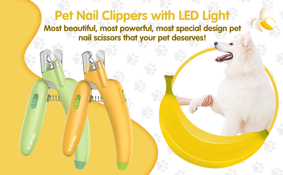 YOYUPETA Тример для собак з LED-підсвіткою та пилочкою - професійний набір для догляду за домашніми тваринами, гострий триммер та вбудована пилка для безпечної та безстресової обрізки кігтів у собак, зелений