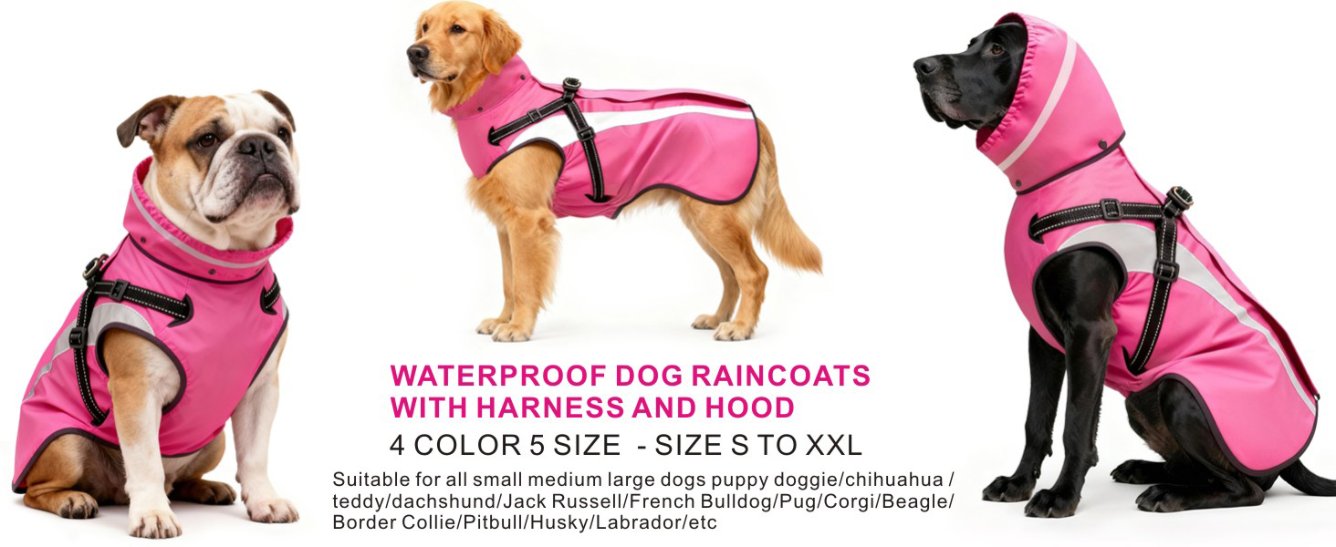 Водонепроникний дощовик для собак Oslueidy - дощовик для собак з капюшоном, пончо для маленьких, середніх та великих собак, цуценят S-XXL (Жовтий, M)