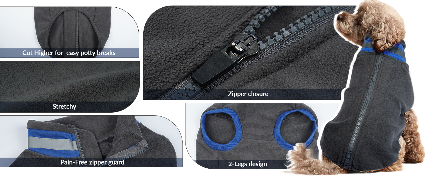 Пуловер для собак великих порід, тепла куртка з флісу, зимовий костюм для дому та вулиці (сірий, 2XL) XXL сірий