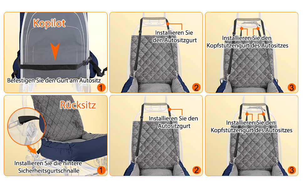 Автомобільний лежак для собак маленьких та середніх порід – м'який плюшевий лежак з кишенею для зберігання, стійкий до подряпин, для заднього та переднього сидіння, з ременем безпеки, блакитний, колір 03