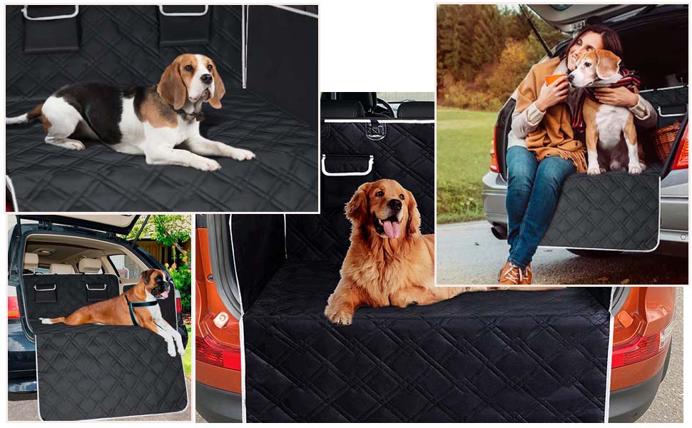 Захист для заднього сидіння авто Caliyo для собак - водовідштовхувальний, стійкий до подряпин, з боковими захистами та оглядовим вікном - універсальний (чорний)