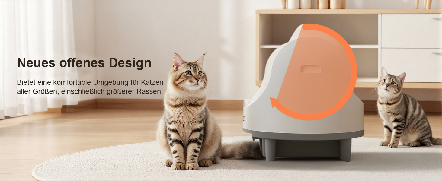 Автоматичний лоток для котів Katzenklo Selbstreinigend XXL 65L з керуванням через додаток, для 2+ котів, без запаху, з ситом