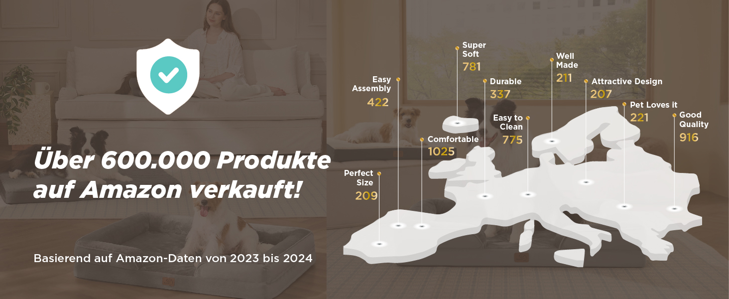 Ортопедичне ліжко для собак BEDSURE - 106x80 см. Зручне ліжко-софа для великих собак з м'яким пінопластом, миється, не слизьке, колір: зелений, розмір: 106 x 80 x 17 см