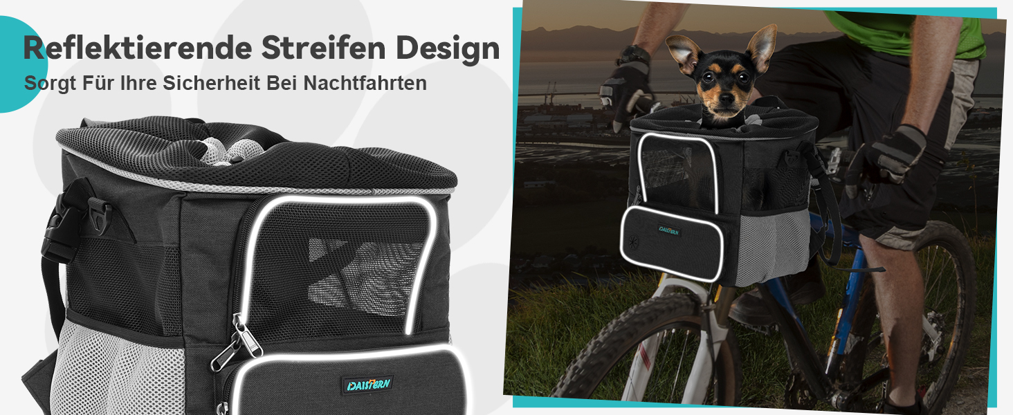 Корзина для собак на велосипед до 3 кг з адаптером для керма Φ53 мм, переноска для собак, рюкзак, автокрісло з сітчастими вікнами, водонепроникне сидіння, підходить для цуценят