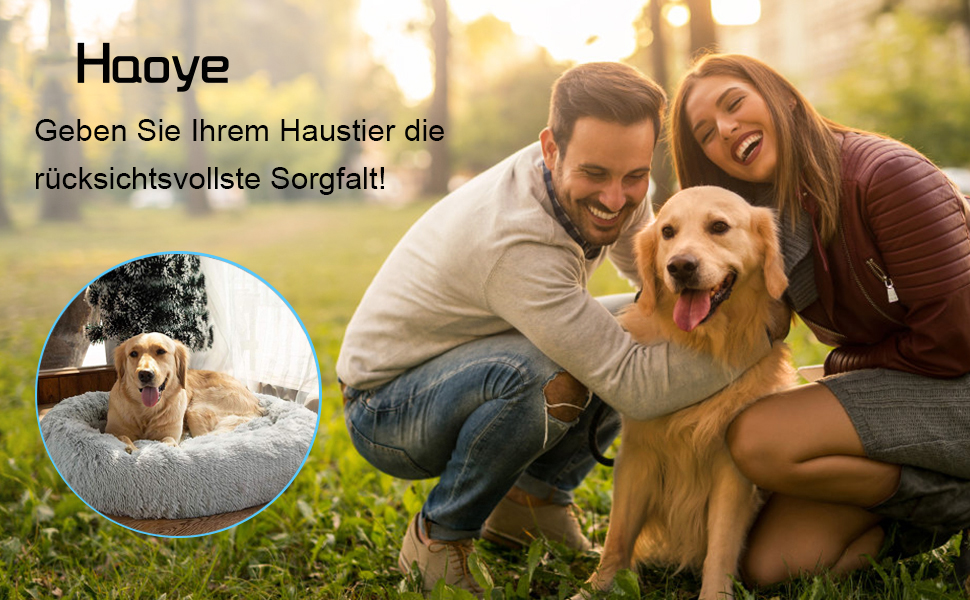 М'яке ліжко для собак Haoye, кругла подушка для домашніх тварин, ліжко для котів/собак, донат, мила ліжечко, коричнева, Ø 70 см, 7 розмірів