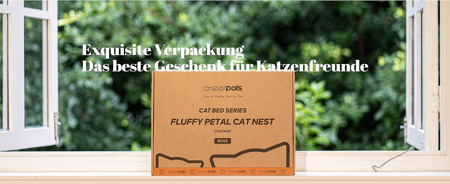 Кішка лежанка CheerPals, велика, 55x55 см, м'яка, біла, для котів усіх порід