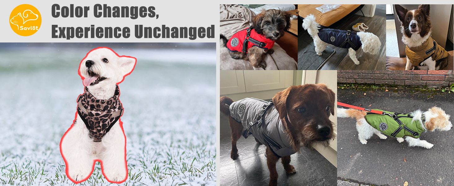 Водонепроникна куртка для собак на зиму з інтегрованим шлейкою та блискавкою. Теплий зимовий костюм для цуценят з леопардовим принтом, червоний (M)