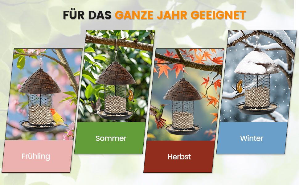 Годівниця для птахів Costway з металу, підвісна, вологостійка, для саду та балкону, коричнева