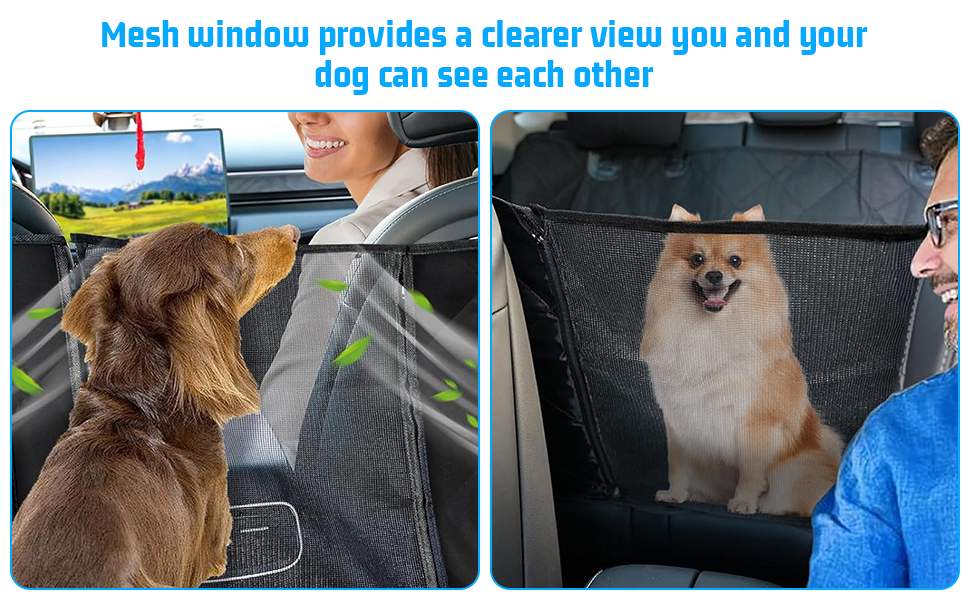 Захисний килимок для собак у машину Amexo, 137x147 см, чорний. Захист заднього сидіння, водовідштовхувальний, стійкий до подряпин, з віконцем.