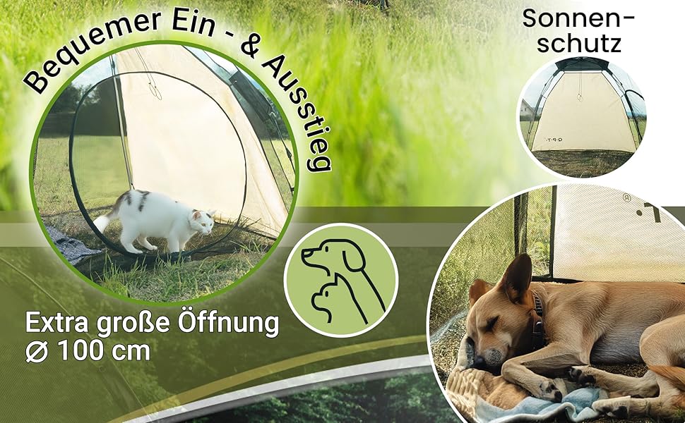 Набір для вигулу цуценят/котів на вулиці, великий вольєр для собак та котів, розкладний вольєр з міцної сітки, знімний сонцезахист, система Pop-up