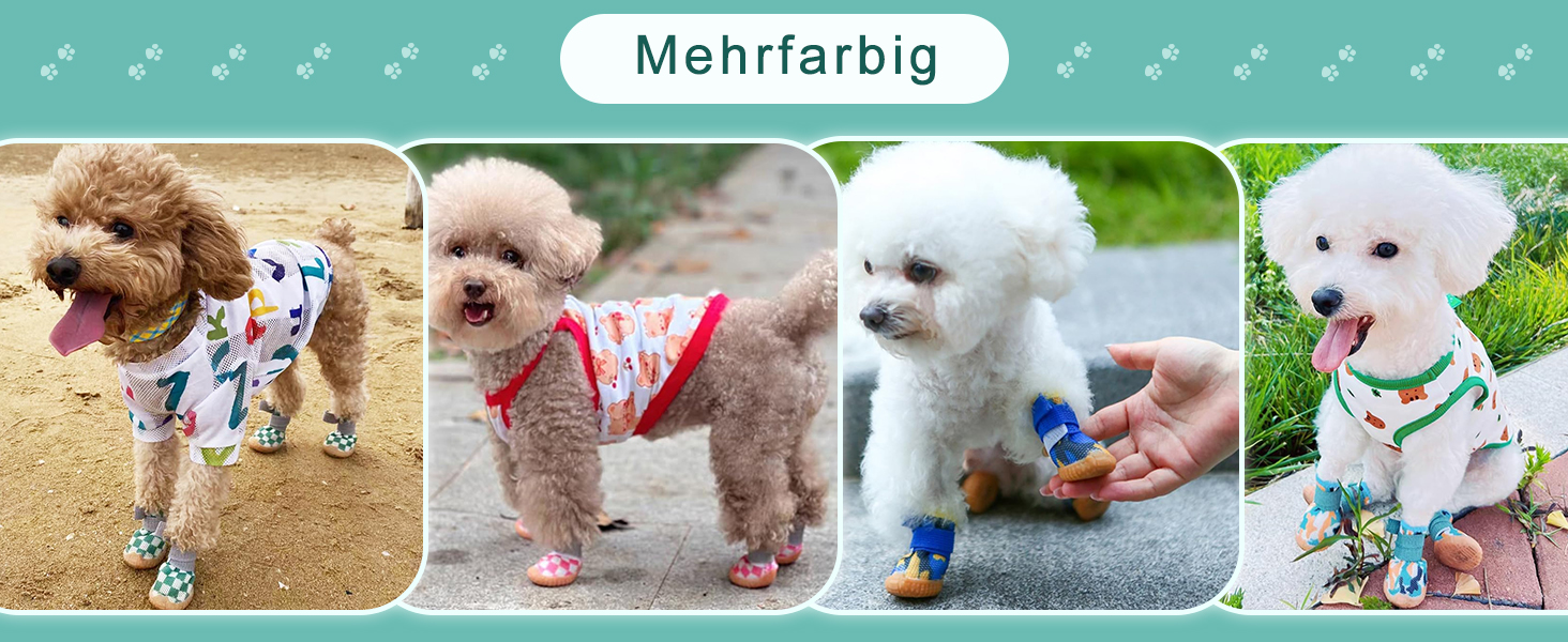 Чорно-білі собачі чоботи Kukaster для захисту лап, 4 шт. Неслизька підошва, світловідбиваючий замок, підходять для собак маленьких, середніх та великих порід, розмір 3