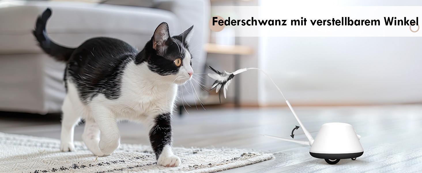 Інтерактивна іграшка для котів TGFIX 3 в 1 – електрична, з колесами та лазером, інтелектуальна іграшка, уникає перешкод, чорна