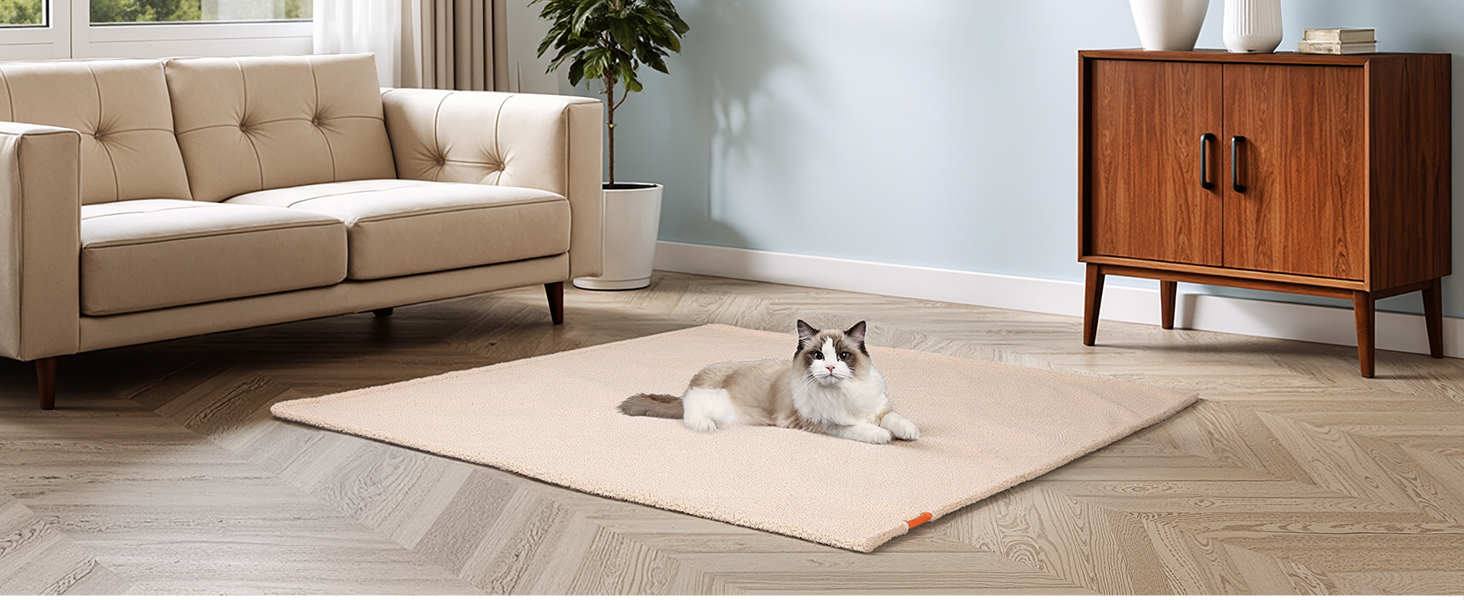 Водонепроникний лежак для собак PETTOM з флісу Sherpa, 127 x 100 см (Колір: Коричневий)