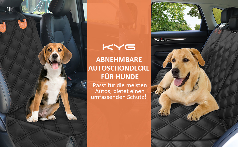 Захист для заднього сидіння автомобіля для собак KYG, водовідштовхувальний, знімний, сумісний з Isofix, 128x58x45 см