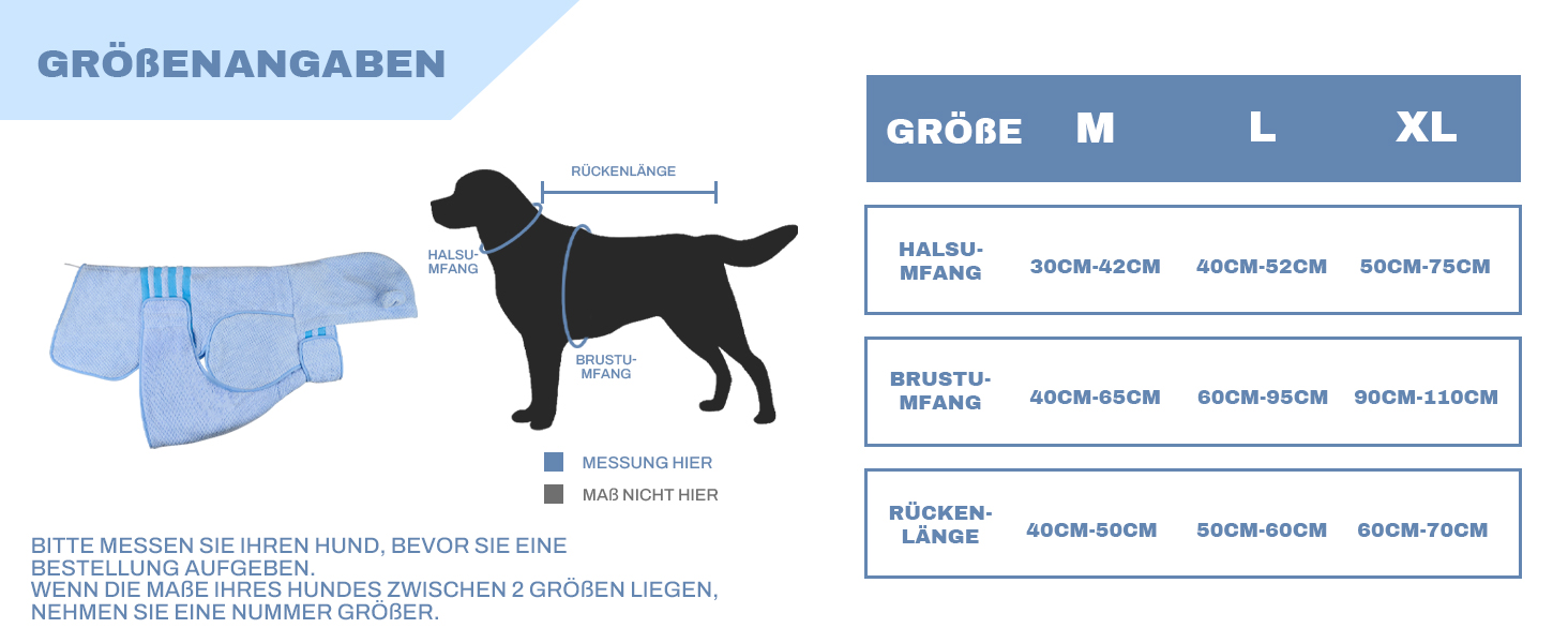 Рушник для собак середніх та великих порід, швидковисихаючий, з мікрофібри, для купання та плавання, довжина спини 40-50 см