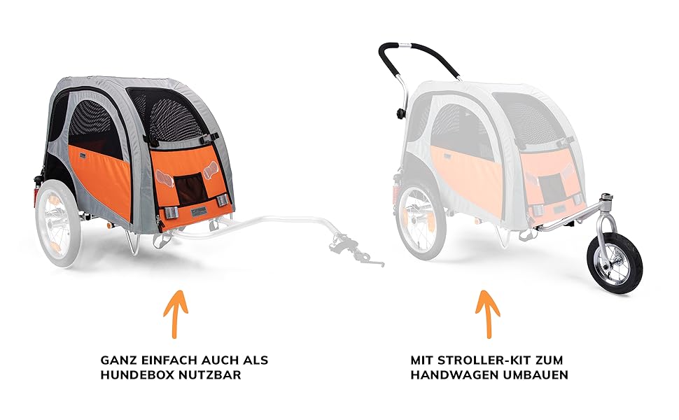 TrendPet Comfort Wagon M: Алюмінієвий причіп для собак з підвіскою, сірого кольору