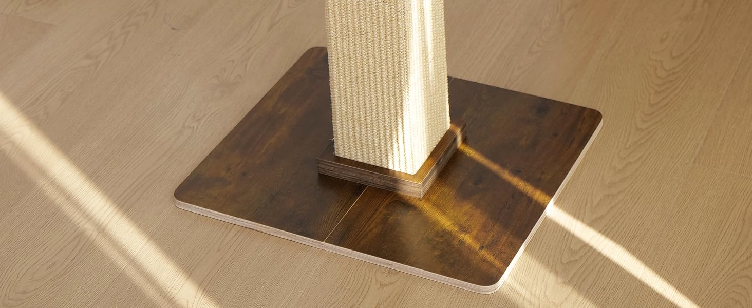 Високий котячий будиночок FUKUMARU з платформою 46x36 см, з натурального сизалю та масивного дерева. XL