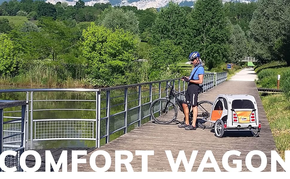 TrendPet Comfort Wagon L: Фарм'ятковий причіп для собак великих порід з амортизацією, алюмінієвий каркас