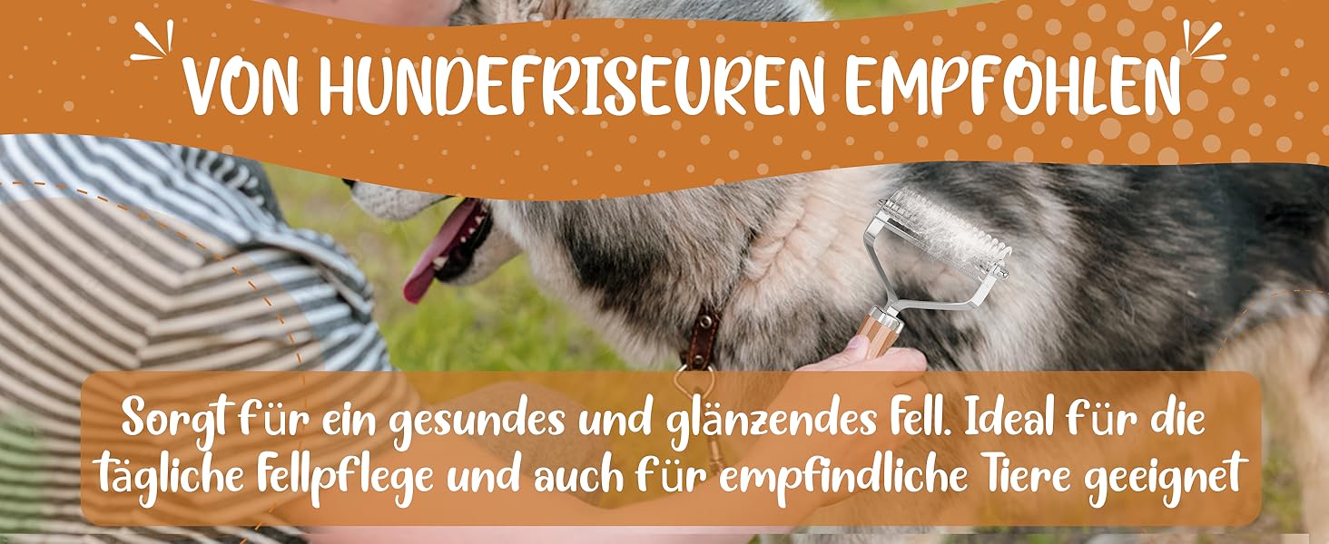 Двостороння щітка для собак та котів 2в1: щітка для підшерстка та гребінець для видалення підшерстка та ковтунів, бамбук, розмір M-L + E-book