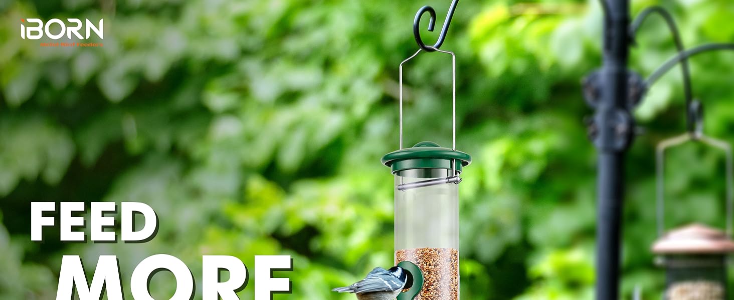 Годівниця для птахів iBorn з піддоном, 38 см, зелена