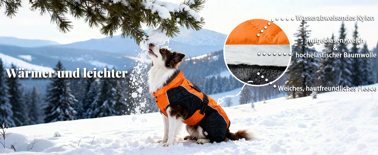 Зимовий теплий куртка для собак, непромокаємий, вітрозахисний, з регульованою застібкою, оранжево-чорний (XS, 43.2-50.8 см)