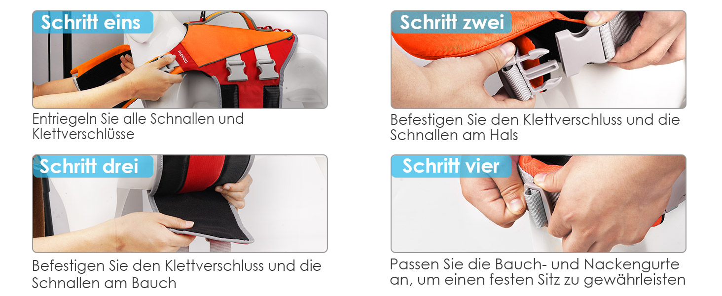 ThinkPet Жилет рятувальний для собак, світловідбиваючий, з регулюванням, поплавці (Оранжевий, Червоний, Розмір S)