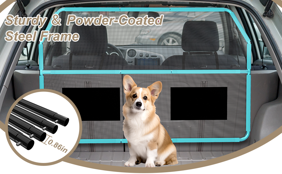 Сітка-перегородка для собак в авто, 127 см, для заднього сидіння та багажника, металевий каркас, сітка, універсальна, для позашляховиків та вантажівок