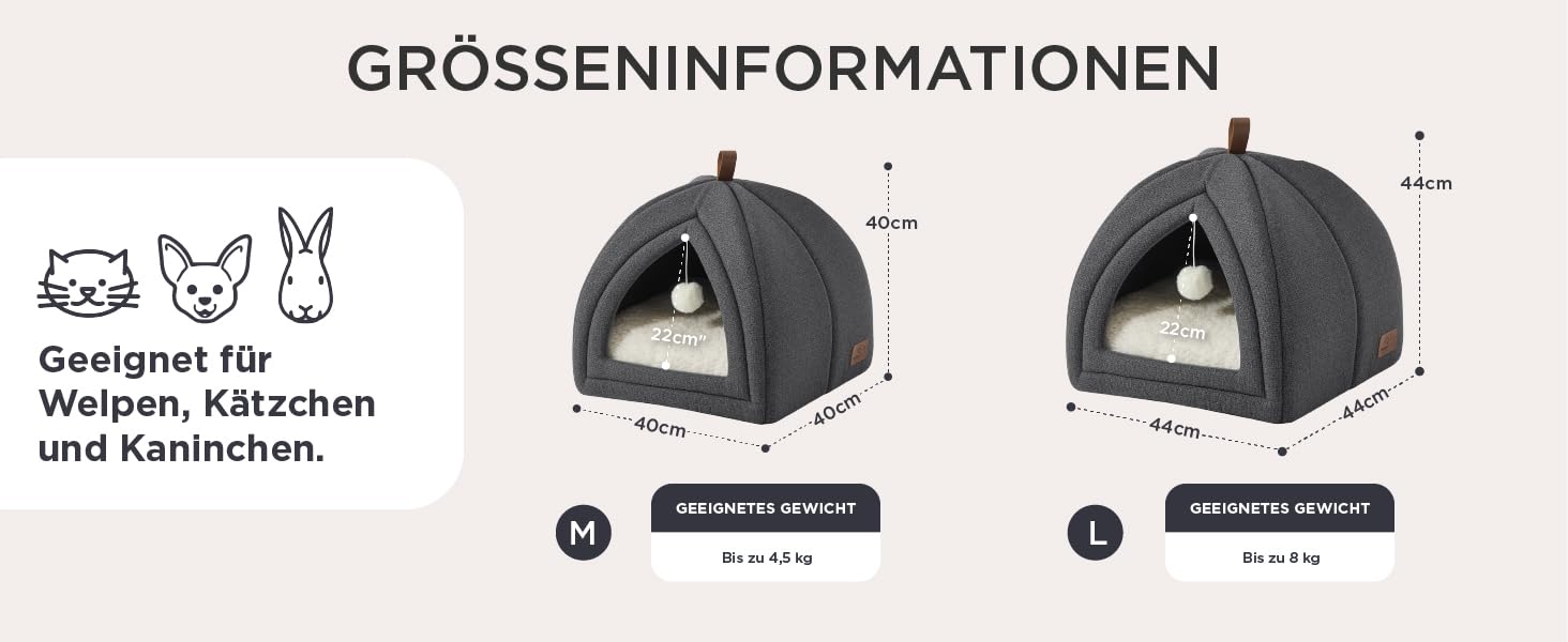 Кішка ліжко BEDSURE велике, 40x40x40 см, кішка печера, знімний плед Sherpa, іграшка, миється, темно-сірий