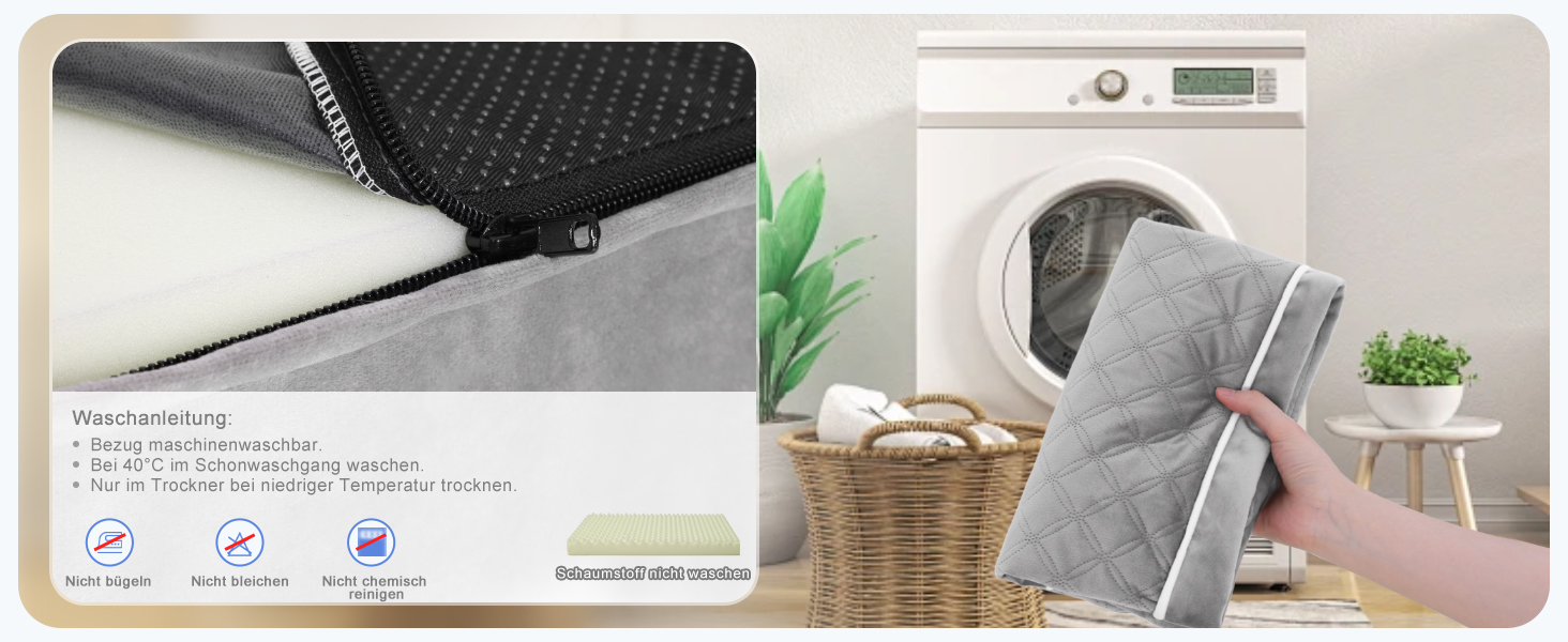 Ортопедичне ліжко для собак KSIIA, великі породи, 104x68x8 см, знімний, сірий