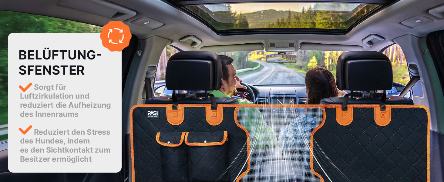 Водонепроникний захист для автосидіння собаки RAGI - 4в1: килимок, захист заднього сидіння, з кріпленням, стійкий до подряпин та ковзання. Підходить для всіх авто