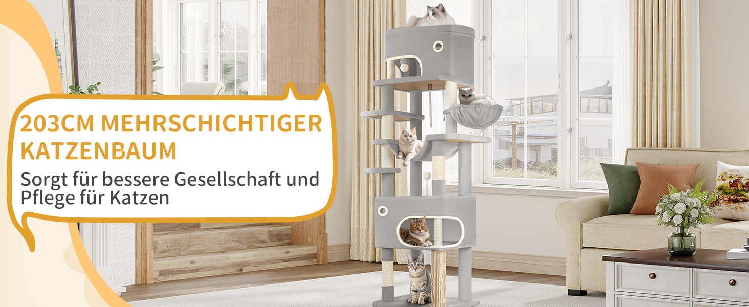 Драбина-кіготь для котів Hzuaneri, 178 см, XXL, сірий