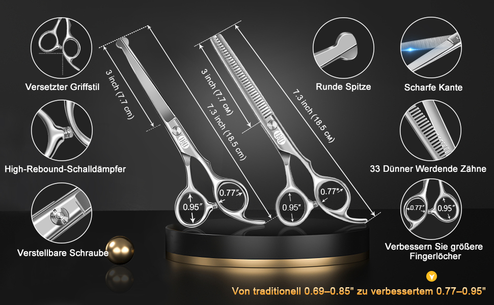 Професійний набір ножиць для грумінгу собак CIICII 10-в-1 з безпечними закругленими кінцями. Ідеально підходить для собак, котів та інших домашніх тварин. Срібний колір.