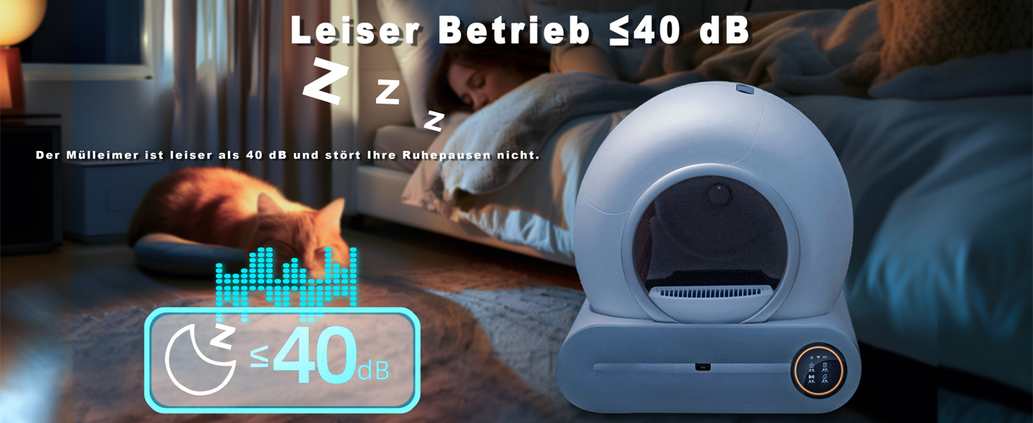 Автоматичний лоток для котів XQDKoon з самоочищенням, 65L+9L, з 5 мішками для сміття та килимком, керування через додаток