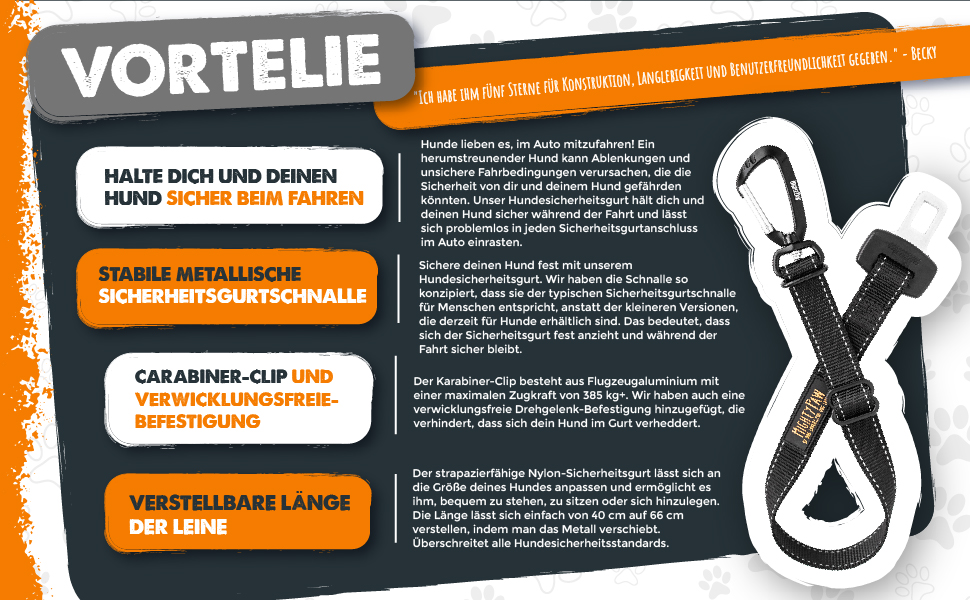 Автогурт для собак Mighty Paw: регульований, для маленьких та великих собак, безпечний, з пряжкою, для цуценят