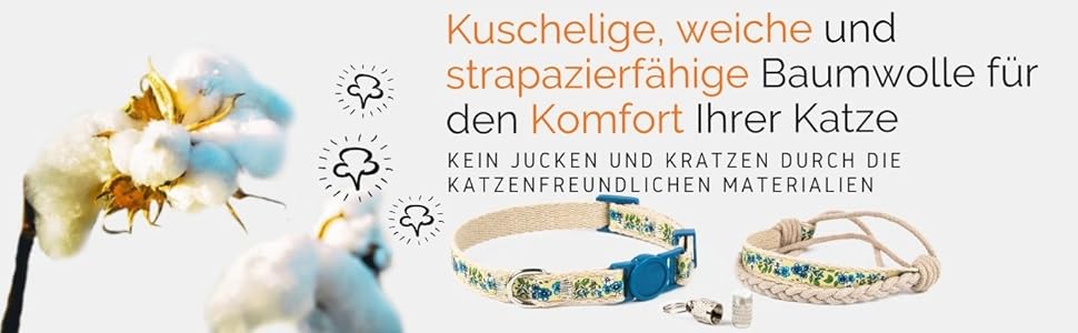 Нашийник для кота Pettsie з безпечною застібкою та браслетом дружби, міцна бавовна, D-подібне кільце для аксесуарів, регульований розмір 19-29 см (19-29 см, блакитний)