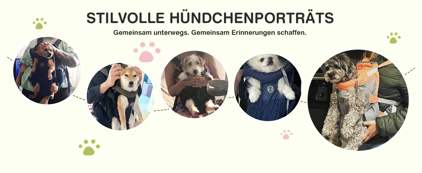 Hunderucksack ALLSOPETS для маленьких собак - Легкий, дихаючий, зручний, з поводком, для подорожей, прогулянок, активного відпочинку (Оливковий, M)