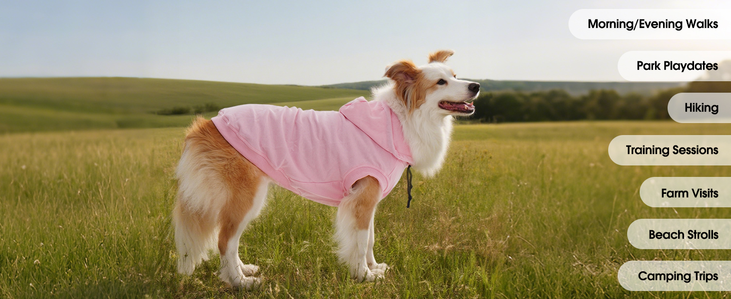 Світшот для собак IECOii з капюшоном, рожевий, розміри M-4XL (обхват грудей 83 см)