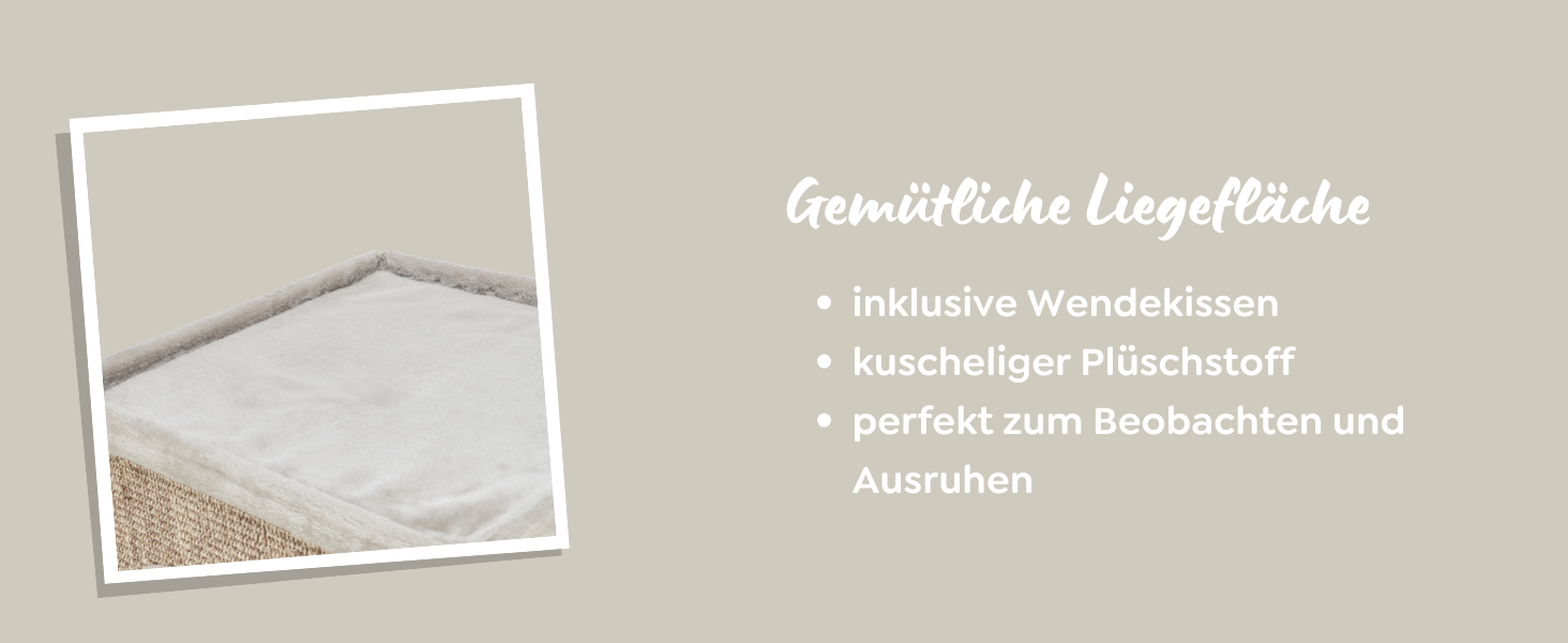 Кігтеточка TRIXIE Juno сіра, 116 см - двоярусна кігтеточка з 2 печерами, лежаком та килимом з сизалю - зручна та стійка